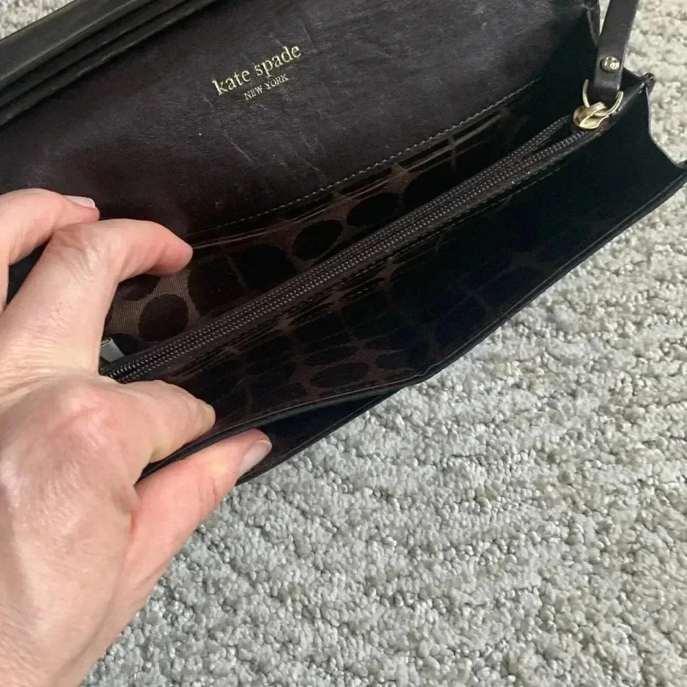 Kate Spade black nylon and leather wallet